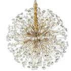 Lustre Pendente Flor do Sol Dourado Cristal 50CM 9G9 DS9751 Delis