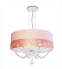 Lustre Pendente Flores E Borboletas Com Cristais 40 Cm