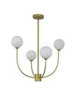 Lustre Pendente Grape Bola Globo Branco Dourado ZR113WGD Starlux