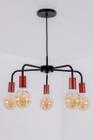 Lustre Pendente Industrial Moderno Cobre Preto 50cm 207 - IluminaMundo