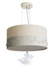 Lustre Pendente Infantil Fadas Cúpula Branco 30x15 2E27 - Tom Luz