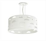 Lustre Pendente Infantil Nuvem Branco Bivolt 50x16cm