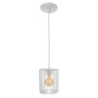 Lustre Pendente Ivy Cilindro Canopla Redonda Branco