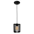 Lustre Pendente Ivy Cilindro Canopla Redonda Preto