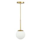 Lustre Pendente Jabuticaba /1 Globo de Vidro - Dourado