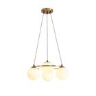 Lustre Pendente Jabuticaba Globo Leitoso Redondo Dourado 4xE27 Bivolt PT1001