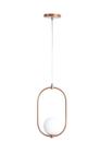 Lustre Pendente Jabuticaba Oval /1 Globo de Vidro -Rose Gold