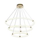 Lustre Pendente Lumier Luar Dourado e Branco Lustre Led 80W 3000K