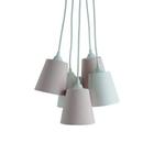 Lustre Pendente Luminária Cacho Menina Rose e Off White