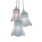 Lustre Pendente Luminária Cúpulas Paris Rosa Bebê e Branco