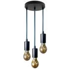 Lustre Pendente Luminária Simples Triplo Industria Cabo 1,5M