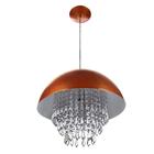 Lustre Pendente Meia Lua 40cm Cobre Com Cristais Acrilicos