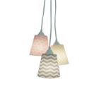 Lustre Pendente Menina Chevron e Colmeia Rosa e Cinza