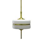 Lustre Pendente Metal Dourado Cupula Branca Cristal - LUXdécor