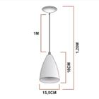 Lustre Pendente Modelo Vegas Luxo ul Com Branco