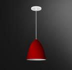 Lustre Pendente Modelo Vegas Luxo Vermelho C/ Branco