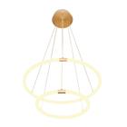 Lustre Pendente Moderno Anéis Led Circolo Dourado e Branco 60cm BB022 - BELLA ILUMINAÇÃO