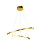 Lustre Pendente Moderno Anéis Ring Led Dourado 45W 2 Arco Bivolt 80cm 6106