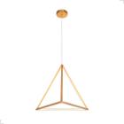 Lustre Pendente Moderno Triangular Led 3200K Cabo 2M Dourado