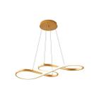 Lustre Pendente Musical 3 Em 1 Curvas Led Dourado Luxo - Distmax