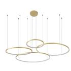 Lustre Pendente Nordecor Daire 2192 4 Módulos Led 110W 3000K Dourado Bivolt