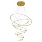 Lustre Pendente Nordecor Inverse Redondo 2532 Led Dourado Bivolt