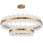 Lustre Pendente Nordecor Lowy 2763 2 Módulos Led Dourado Bivolt