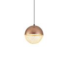 Lustre Pendente Nordecor Rezi 2932 18cm Cobre / Dourado Brilho Led Bivolt - MBLED/NORDECOR