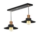 Lustre Pendente Nordic Duplo Base Retangular Preto/Cobre