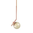 Lustre Pendente On Ly - Bronze Com Globo De Vidro Âmbar