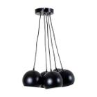 Lustre Pendente Orbit 5 Bolas Preto Fosco Para Lâmpadas G9