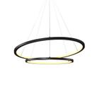 Lustre Pendente Orluce Tabat Or1789 Com 2 Aros 60/40Cm Preto