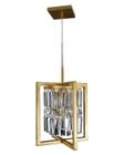 Lustre Pendente Prisma Cristal Dourado 280