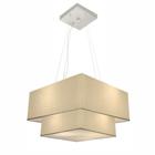 Lustre Pendente Quadrado Bege MJ-4157 Para Mesa de Jantar - LUSTRES VIVARE