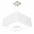 Lustre Pendente Quadrado Branco MJ-4128 Para Mesa de Jantar e Estar - Vivare