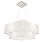 Lustre Pendente Quadrado Branco MJ-4345 Para Mesa de Jantar e Estar - LUSTRES VIVARE