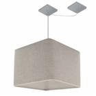 Lustre Pendente Quadrado Com Desvio Rustico Cinza MJ-4269 Para Mesa de Jantar e Estar