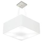 Lustre Pendente Quadrado Md-4040 Cúpula em Tecido 21/50x50cm Branco - Bivolt