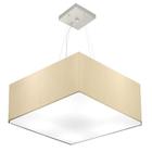 Lustre Pendente Quadrado Md-4065 Cúpula em Tecido 30/70x70cm Algodão Crú - Bivolt