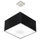 Lustre Pendente Quadrado Md-4075 Cúpula em Tecido 30/50x50cm Preto - Bivolt