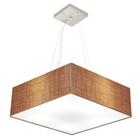 Lustre Pendente Quadrado Md-4137 Cúpula em Tecido 15/70x70cm Palha - Bivolt