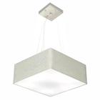 Lustre Pendente Quadrado Md-4196 Cúpula em Tecido 15/45x45cm Rustico Cinza - Bivolt