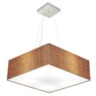 Lustre Pendente Quadrado Md-4198 Cúpula em Tecido 15/60x60cm Palha - Bivolt - Vivare