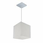 Lustre Pendente Quadrado Md-4223 Cúpula em Tecido 15/13x13cm Branco - Bivolt