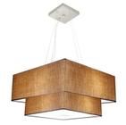 Lustre Pendente Quadrado Palha MJ-4347 Para Mesa de Jantar e Estar