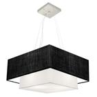 Lustre Pendente Quadrado Preto e Branco MJ-4346 Para Mesa de Jantar e Estar