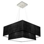 Lustre Pendente Quadrado Preto MJ-4066 Para Mesa de Jantar e Estar - Vivare