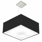 Lustre Pendente Quadrado Preto MJ-4128 Para Mesa de Jantar e Estar