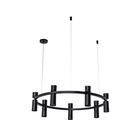 Lustre Pendente Redondo Industrial Arco Aro 70cm Preto 674 - ILUMINAMUNDO