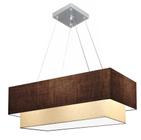 Lustre Pendente Retangular Café e Bege MJ-4322 Para Mesa de Jantar e Estar